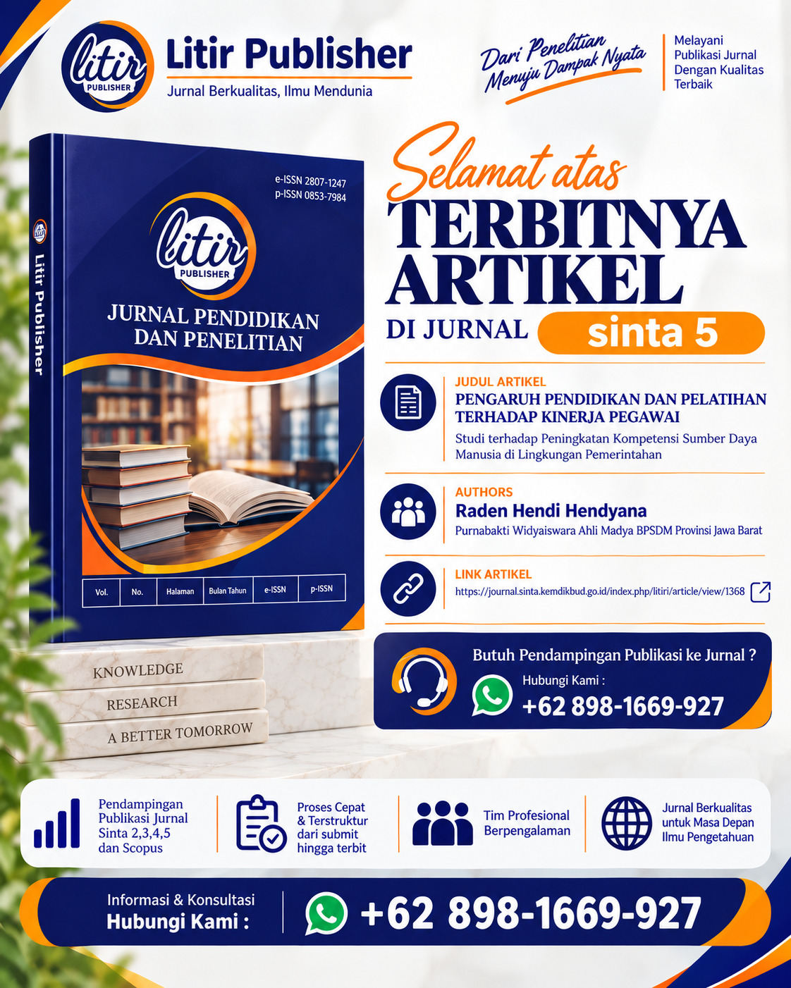Selamat atas TERBITNYA Artikel di JURNAL SINTA 5